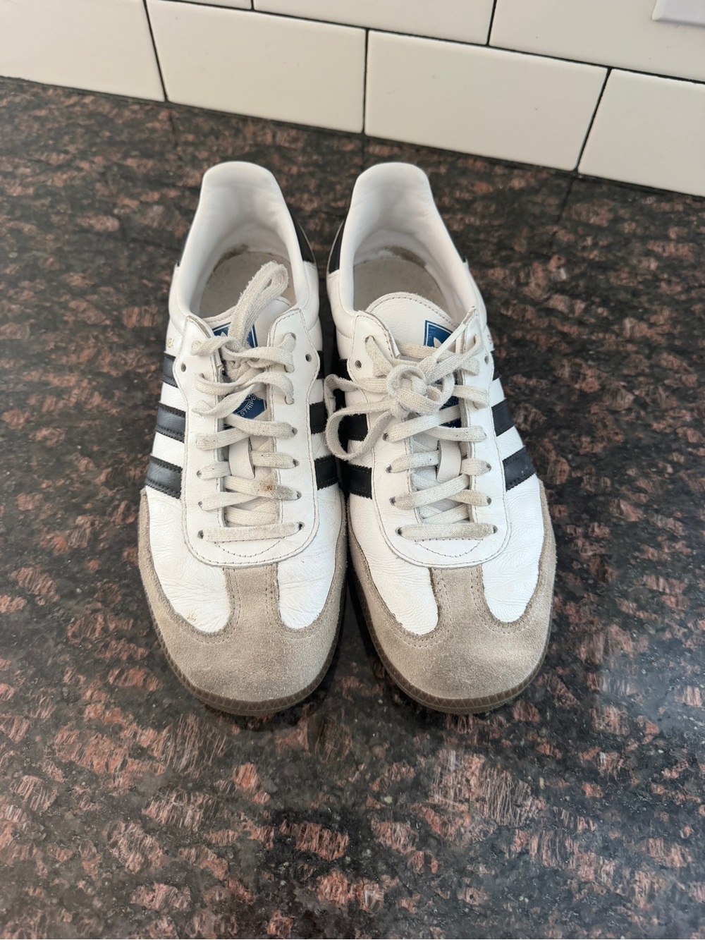 adidas Kids White Black and Gray Lace-Up Sneakers